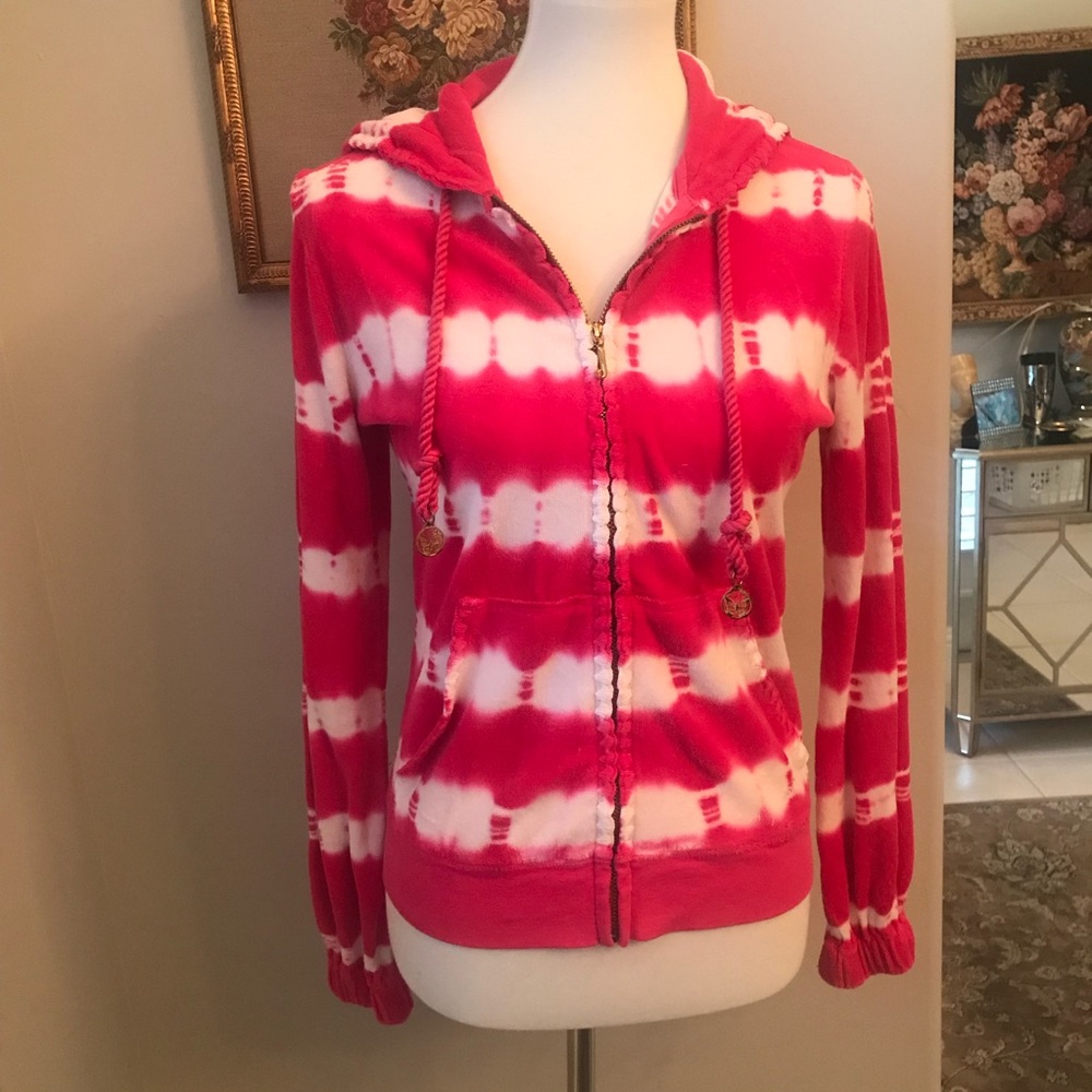 Juicy couture pink and white zip up